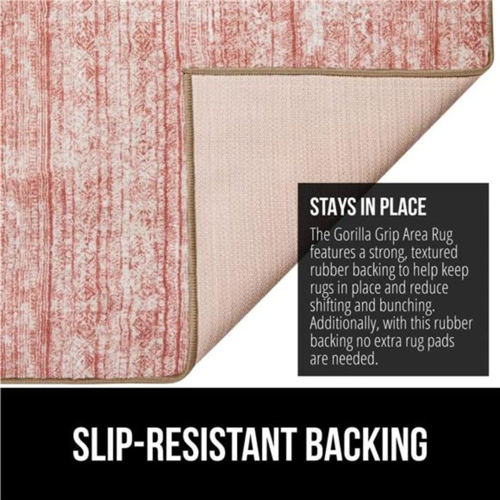 Abstract Area Rug, Slip-Resistant, Durable Rubber Backing, Soft Accent Rugs - Picture 6 of 6